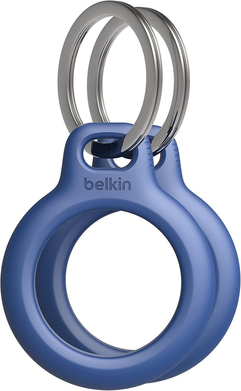 Belkin Apple AirTag Secure Holder with Key Ring, Durable Scratch Resistant Case With Open Face & Raised Edges, 2 count (Pack of 1)...