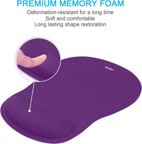 TECKNET Mouse Pad with Wrist Support, Ergonomic Gaming Mouse Pad Pain Relief, Portable Comfortable Mousepad for Computer, Laptop, Office, Home and...
