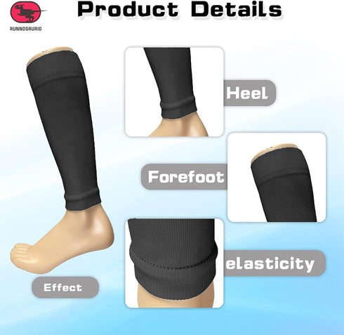 3 PACK Light Compression Calf Leg Sleeves knee sleeves for men and women for Running Soccer Cycling...