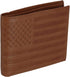 CTM® Men's Leather American Flag Embossed Bifold Wallet, Tan...