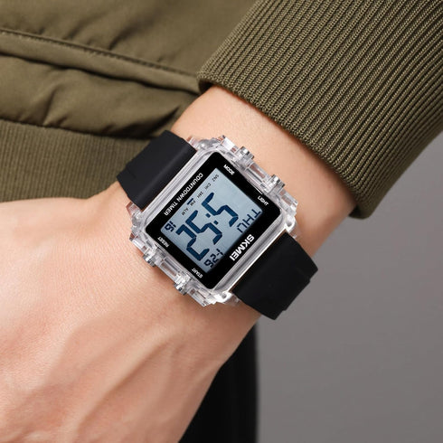 Gosasa Unisex Digital Watch Women Men Multifunction Outdoor Sport Watches Casual Silicone Strap Stopwatch Alarm Countdown Dual Time 50M Waterproof...