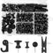 200 Pieces Push Pins Thumb Tacks Black Push Pins for Cork Board, 5 Style for Bulletin Boards Wall Maps Pictures Office Home Supplies...