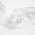 CT CRAFT LLC Organza with Silver Glitter Snowflakes Wired Ribbon 2.5 inch x 50 Yards for Christmas Home Decor Tree Topper Bow Gift Wrapping DIY Cr...