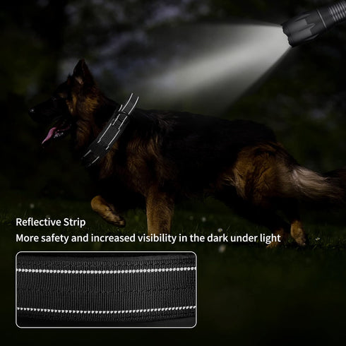 Tactical Dog Collar for Medium and Large Dog,Adjustable Military Dog Collar with Soft Padded Handle,Heavy Duty Double Buckle Design(Black,XL)...