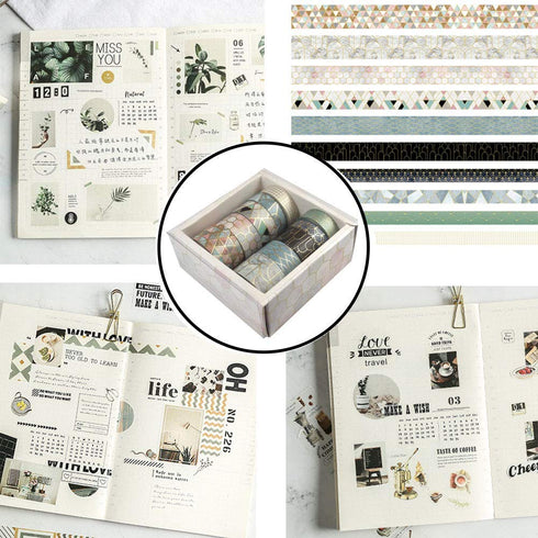 Washi Tape Set 10 Rolls Masking Tape Floral Gold Decorative Paper Tape for Scrapbook Arts, DIY Crafts, Bullet Journal Supplies, Planners, Scrapboo...