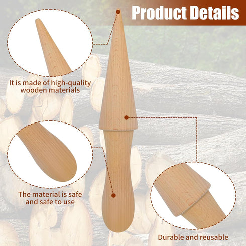 2Pcs Ice Cream Cone Molds, Reusable wooden Cream Horn Molds Waffle Cones Pizzelle Roller Egg Roll DIY Mold for Kitchen Cooking and Baking...