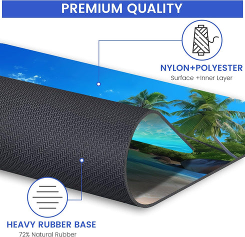 Mouse Pad, Non-Slip Rubber Base Mouse Mat Mousepad Waterproof Gaming Square Mouse Pad for Wireless Mouse, Computers Laptop Home Office (Hawaiian s...