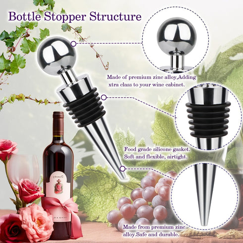 5 Pcs Wine Stopper Bottle Stopper Wine Saver, Yimerlen Silicone Vacuum Wine Bottle Corks, Reusable Wine Stopper Used for Bar, Holiday Party Keep W...