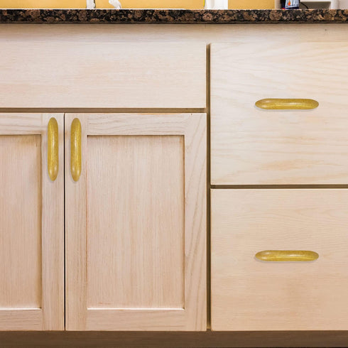 Wood Drawer Knobs Pulls Handles Kitchen Cabinets Knobs Natural Wood Dresser Pulls for Furniture Dresser Wardrobe Cupboard Double Hole Cabinet Pull...