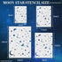 4 Pack Star Stencil 4 Sizes Star Shaped Painting Template Reusable Plastic Twinkle Starburst Painting Stencils for Wall Wood Canvas Fabric, Use fo...