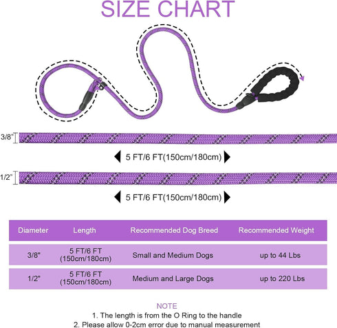 Slip Lead 6 FT for Small and Medium Dogs,Puppy Dog Training Leash Heavy Duty,No Pull Reflective Nylon Dog Leash,Rope Training Leash for Dogs That ...