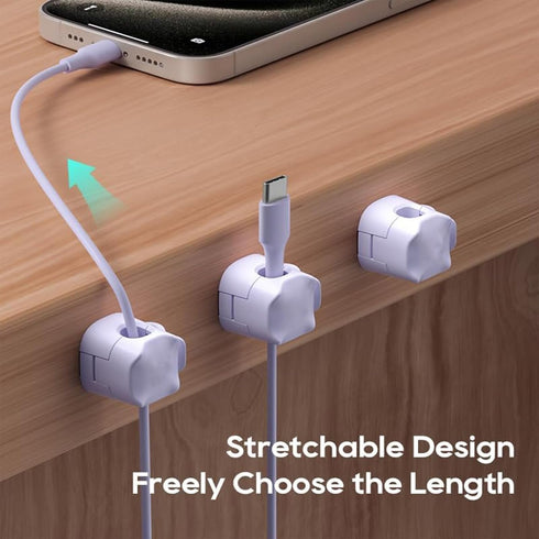 3Pack Cable Clips, JIYHF Cord Organizer for Desk, Wire Organizer, Phone USB Charger Holder, Management Wall Car Desktop Nightstand(Purple)...