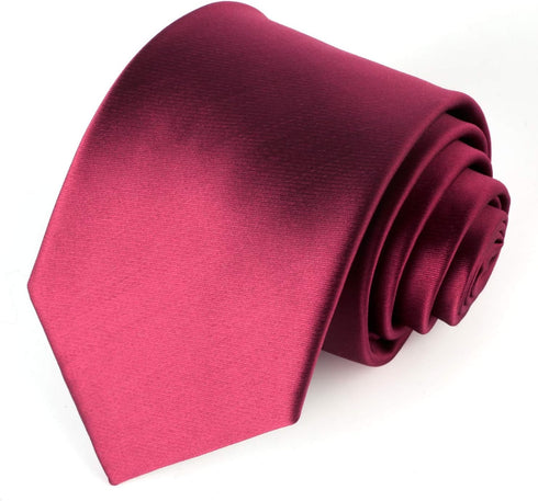 Black Tie Men Women Solid Satin Tie-Burgundy...