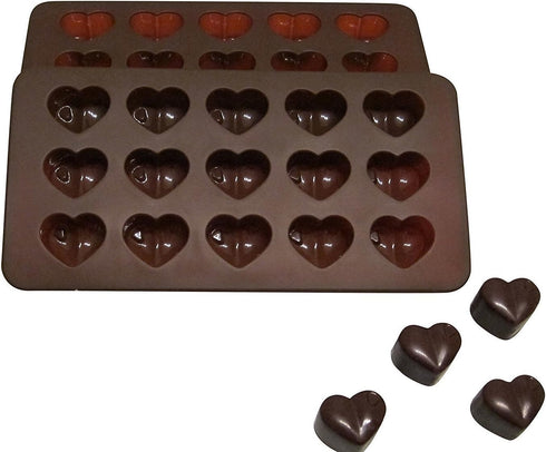 Silicone Heart Chocolate Mold, Candy Molds for Party, Wedding, Jelly, Heart Shaped Ice Cube, Pack of 2...