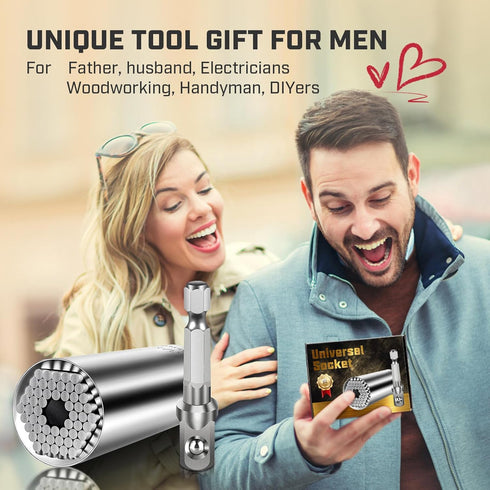 Super Universal Socket Tools, Socket Set with Power Drill Adapter(7-19 MM) Suitable for Wing Nuts, Cap Screws, Hooks, or Flanges....