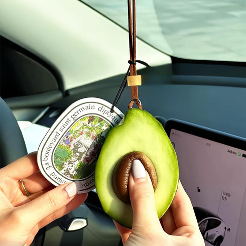 Unique Car Pendant for Rear View Mirror - Handcrafted Avocado Design, Car Pendant Hanging Keychain Pendant Gift, 1...