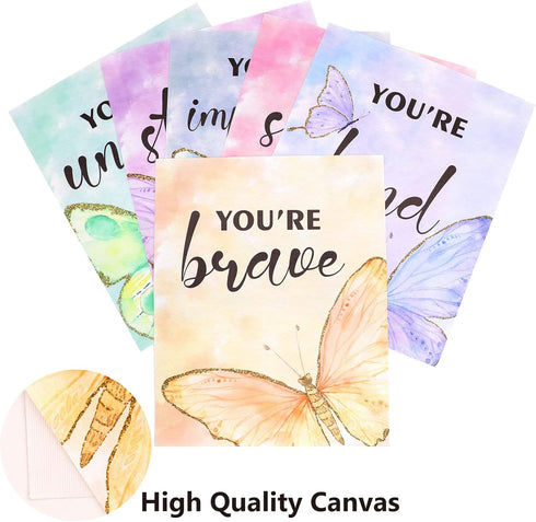 HOMANGA Wall Art Posters, Butterfly Wall Decor for Girls Room, 8X10 Inch, Unframed, Set of 6...