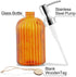16 OZ Soap Dispenser?Tempered Glass Clear Vertical Stripe with 304 Rust Proof Stainless Steel Pump Refillable Liquid Hand Soap Dispenser?for Bathr...