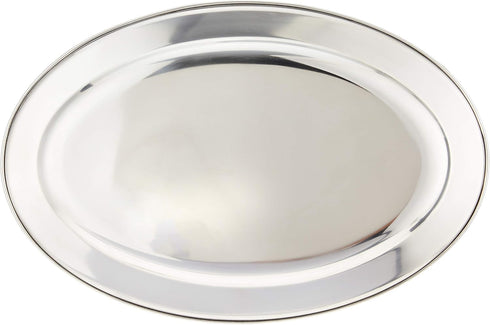 Winco OPL-18 Stainless Steel Oval Platter, 18-Inch by 11.5-Inch...