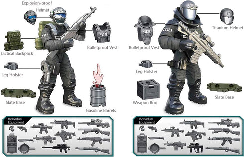 YEIBOBO ! Special Forces Mini Action Figure with Military Weapons and Accessories (Flying Tigers Team XJ-822)...