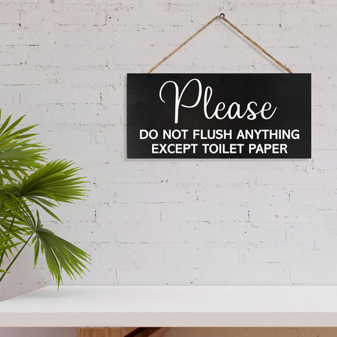 JennyGems Sensitive Plumbing Bathroom Sign, Do Not Flush Except Toilet Paper Sign, for Septic System, Vacation Rentals, RV and Cabins, Businesses,...