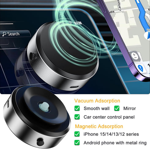 Vacuum Magnetic Suction Cup Phone Mount, Hands-Free Magnetic Suction Mount for Car/Gym/Mirror/Smooth Surface, Shower Phone Holder for Magsafe iPho...
