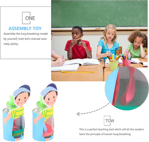 NUOBESTY 2 Sets Lung Breathing Model Toys Lung Breathing Experiment Kits Lung Breathing Teaching Models Lung Breathing Educational Toys Human Orga...