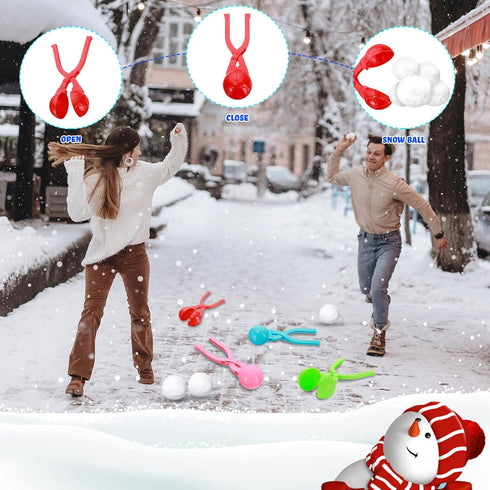 4 Pieces Winter Snow Toys Kit Snow Ball Maker Shape Snow Snowball Maker Snow Maker Outdoor Winter Play Snow Toys for Outdoor Activities (Soccer)...