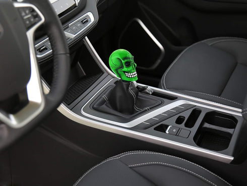 Abfer Skull Shift Knob Car Gear Shifer Knobs Unique Stick Shifting Handle Replacement for Most Automatic Manual Vehicles, Green...