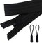 2pcs 24inch Separating Bottom Zipper #5 Black Plastic Jacket Zippers with Zipper Pulls for Coats, Bags, Jackets, and Other Sewing Crafts (24 inch)...