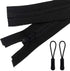 2pcs 24inch Separating Bottom Zipper #5 Black Plastic Jacket Zippers with Zipper Pulls for Coats, Bags, Jackets, and Other Sewing Crafts (24 inch)...