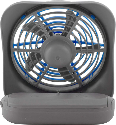 Treva 5 Inch Battery Powered Fan Portable Desk Fan 2 Cooling Speeds with Compact Folding & Tilt Design Cubicle Accessories Small Portable 2 Pack (...