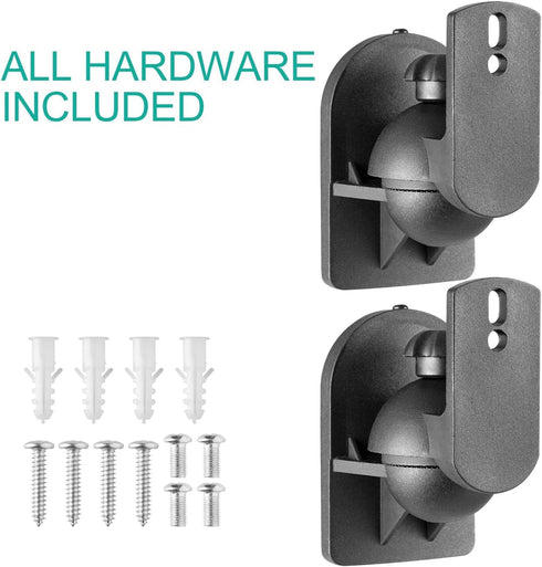 WALI Speaker Wall Ceiling Mounts One Pair, Bookshelf Speaker Wall Mount Brackets, Surround Sound Speaker Mounts, Hold up to 7.7 lbs (SWM202), Blac...