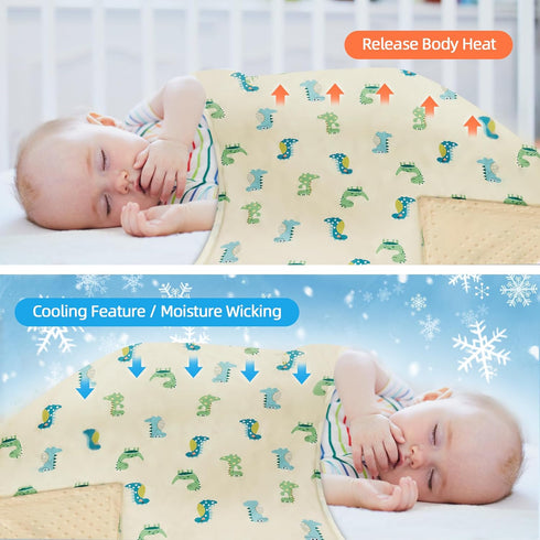 Baby Blanket for Boys Girls Super Soft Blanket,Fluffy Cool Lightweight Baby Receiving Blankets,Double Layer with Dotted Backing for Toddler Nurser...