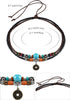 Hicarer 3 Pieces Suede Choker Necklaces American Indian Feather Handmade Necklaces Adjustable Leather Turquoise Choker Necklace Moon Crescent Pend...