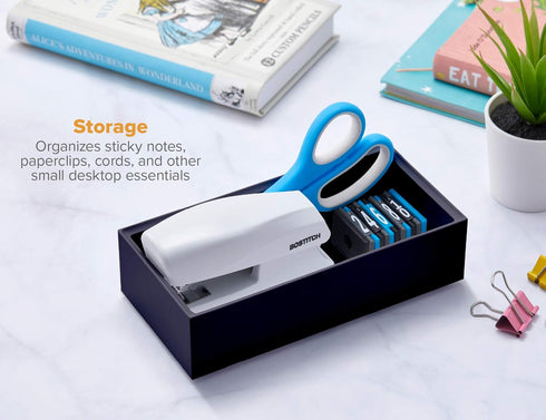 Bostitch Office Konnect Desk Organizer Accessory Tray, Wide, Stacks for Desktop Storage, Black...