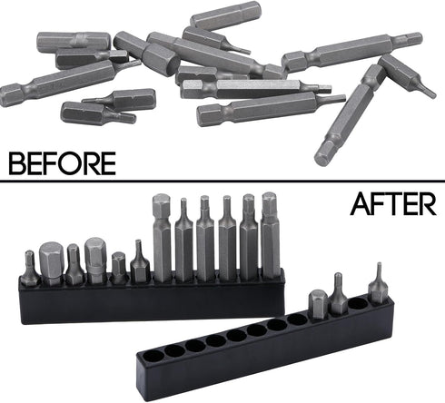 20 Pcs 12 Holes Hex Shank Bit Holder Screwdriver Head Storage Case Drill Bit Organizer Plastic Drill Bit Case Drill Bit Storage Fit for 1/4 Inch H...