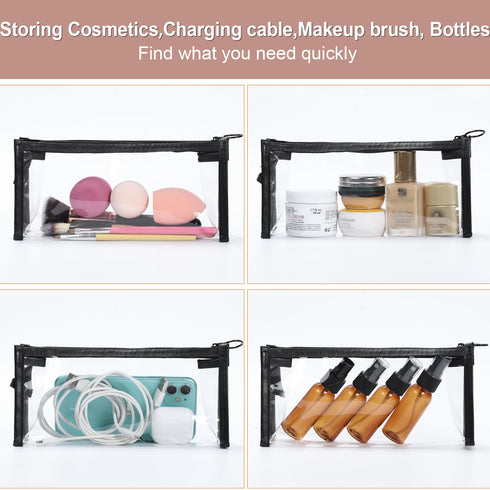 Etercycle TSA Approved Toiletry Bag, Clear Pouches with Zipper for Traveling, Samll Clear Makeup Bags Cosmetic Bag Beach Bag for Home Storage Orga...