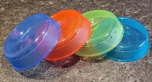 4 Pack of Microwave Plate Bowl Splatter Cover. Keep Your Microwave Clean While Heating Messy Items with Vented, Colorful Lids! (4100)...