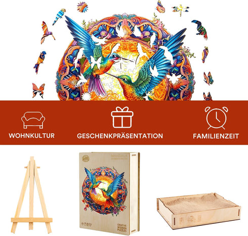 Wooden Puzzles for Adults, Hummingbird Wooden Jigsaw Puzzles, Unique Animal Shape Puzzles, Christmas Thanksgiving Gifts for Family Friend(S-7.9 * ...