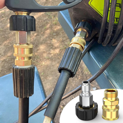 Twinkle Star Pressure Washer Adapter Set Quick Connect Kit, M22 14mm Swivel to 3/8'' Quick Connect...