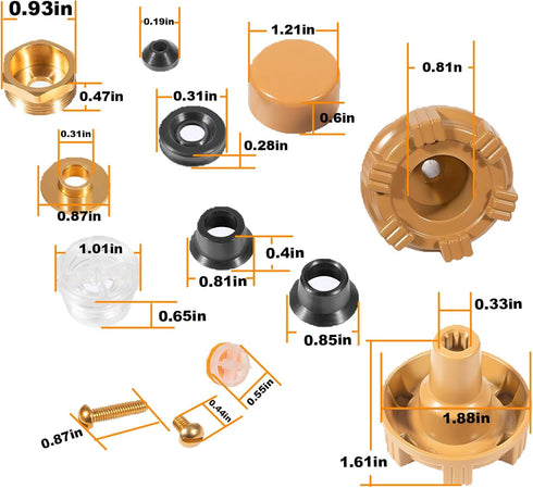 RK-17MH Repair Kit Wall Hydrant Metal Handle Repair Kit Fit for Woodford Model 17 Outdoor Faucet(12 Pcs)...