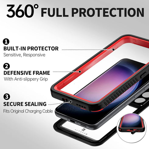 BEASTEK Galaxy S23 Waterproof Case, Shockproof Dustproof IP68 Underwater Case, FSN Series with Built-in Screen Protector Anti-scratch 360 Cover, f...
