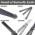 WAYDA Butterfly Knife, Trainer Martial Arts Practice Tool Steel Metal Folding Knife Comb Unsharpened Blade, Training Knife for Practicing Flipping...