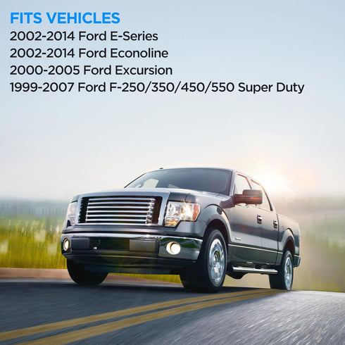 BDFHYK Driver Left Side Upper Mirror Glass Compatible With F-250/350/450/550, Econoline, Excursion, E-Series Side View Exterior Mirror (Left Upper...