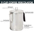 Primula Today Aluminum Stove Top Percolator Maker Durable, Brew Coffee On Stovetop, 9 Cup, Silver...