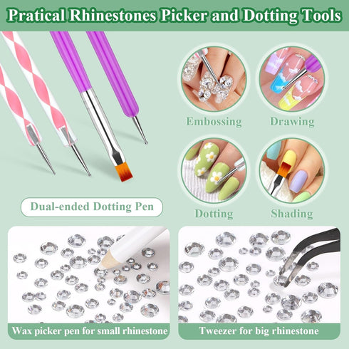 16500 Pcs Clear Rhinestones with B7000 Glue for Crafting, AB Crystal Rhinestones Bulk Swarovski Gems with Glue Kit for Fabric Cloths Tumbler Cups ...