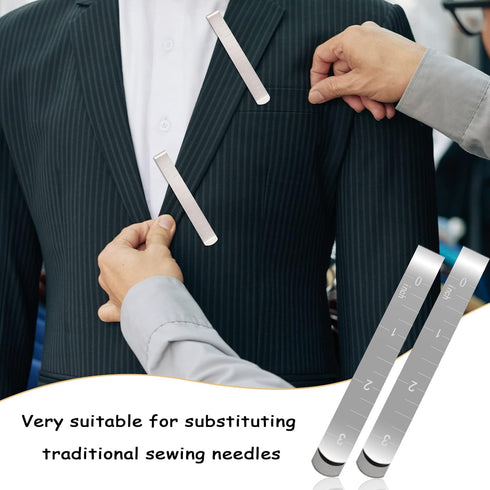 30 PCS Sewing Clips Stainless Steel Hemming Clips Sewing Measurement Ruler Metal Hem Sewing Tool 3 Inches Fabric Clips for Sewing Quilting Pinning...