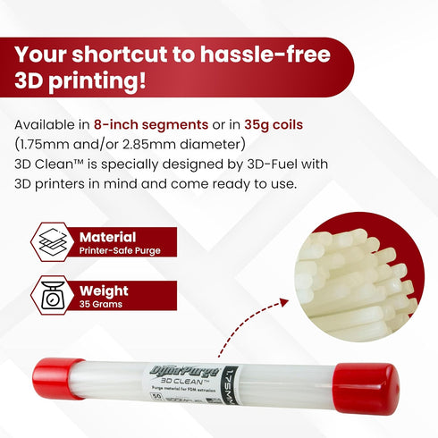 3D Fuel 3D Clean Printer Nozzle Cleaning Filament, Made in USA | 50 Sticks 1.75mm +/- 0.03mm...