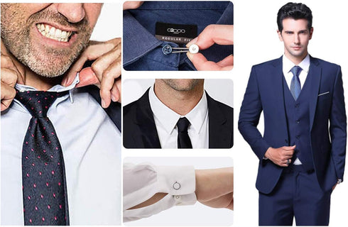 Collar Extenders for Mens Shirts, 12PCS Button Extender for Pants, Premium Collar Extenders for Mens Shirts, Button Extenders for Mens Dress Shirt...